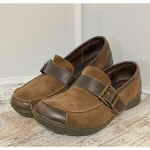 BOC Born Brown Leather Women’s Shoes With Buckle Accent